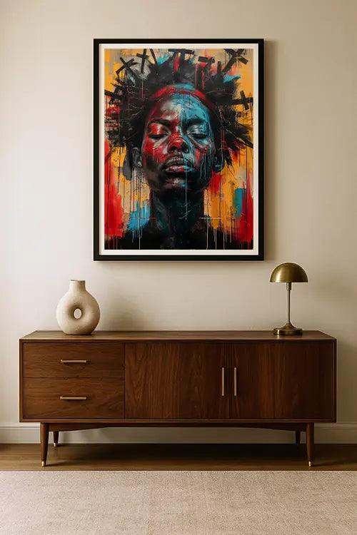 Expressive abstract painting art print in warm tones, part of the Abstract Art Prints collection by Blanc Studio